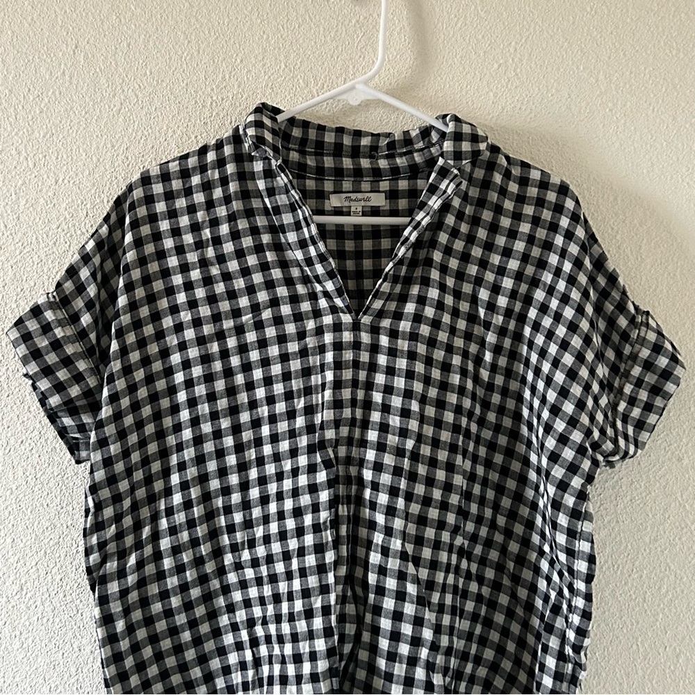 Madewell Women’s Check Top Small Boxy Cut Boho Minimalist Contemporary Boho - Picture 3 of 12
